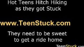 teen takes it from behind in car - porn video