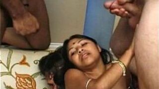 Extreme gangbing with hot brunette - porn video