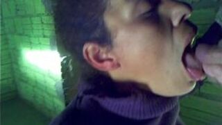 Young whore from Farrapos taking cum in her mouth - porn video