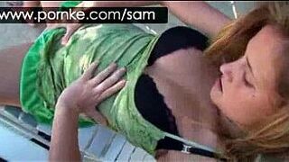 Hot teen Samantha Gauge shows great body infont of the camera - porn video