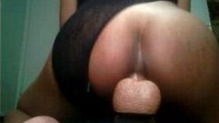 JadaStylez ebony ts riding big dildo - porn video