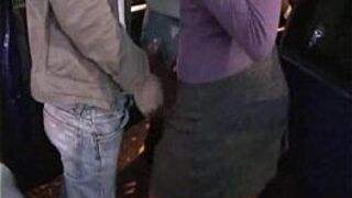 Two girls fucked by a stranger at the parking lot - porn video