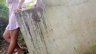 Quicky hard fucked cum outside my pussy in a creepy abandoned place - porn video