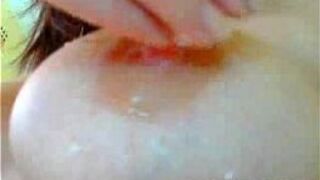 Nipples on the rocks and show her nice body and cute boob on webcam live show - porn video