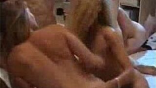 Horny swingers getting dirty and flirty in this moresome - porn video